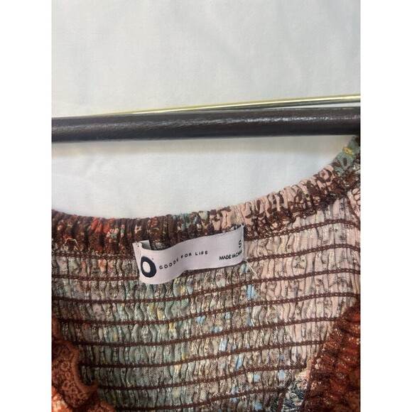 SO Babydoll Top Women’s Size Small Patchwork Floral Hippie Boho Cottage Flowy - Picture 6 of 6